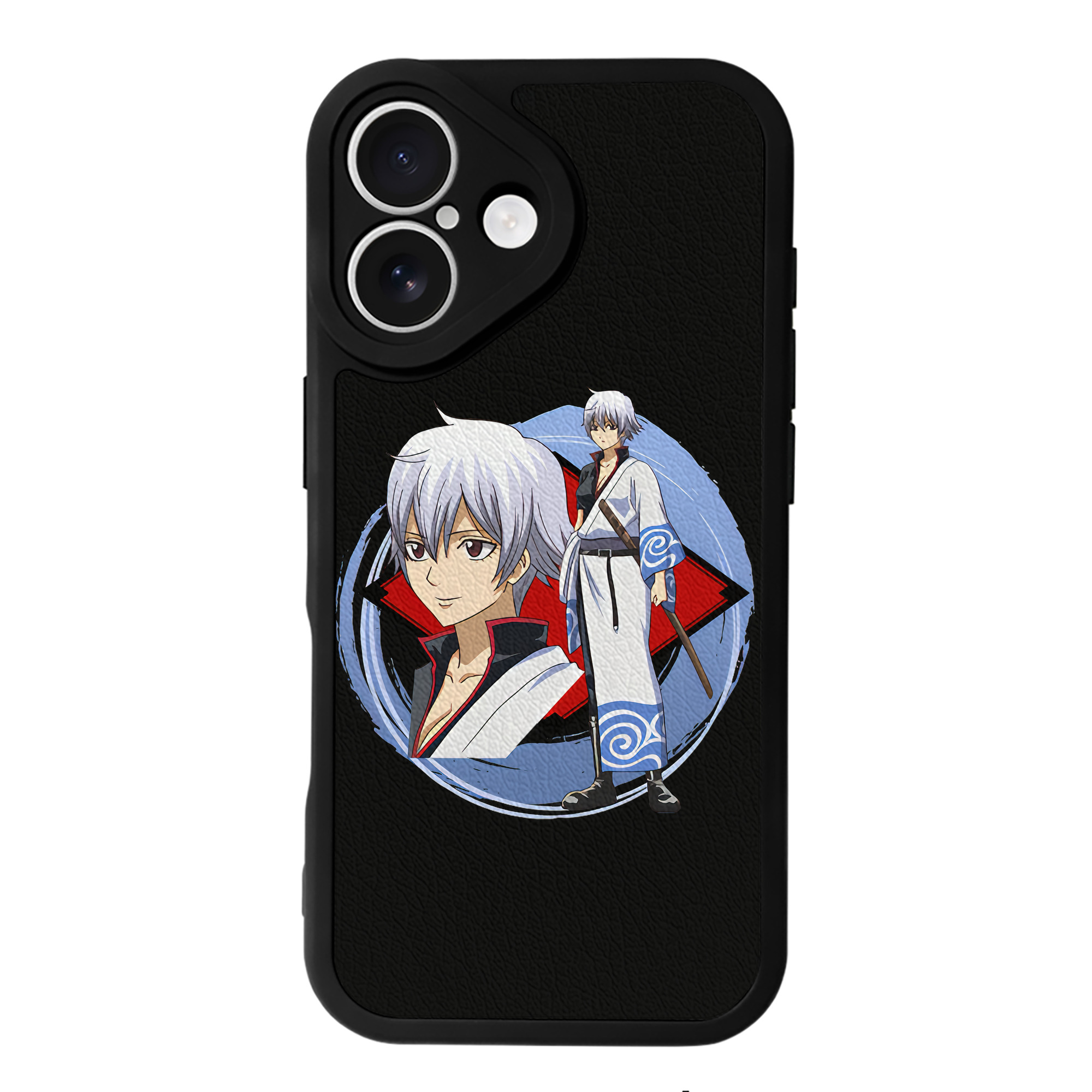 （画像用） ぎんたま 坂田銀時（さかたぎんとき） 神楽 志村新八（しむら しんぱち） GINTAMA Sakata Gintoki Kagura Shimura Shinpachi 【iPhone 16シリーズ対応】シリコンスマホケース（レザー調） 材質：シリコン